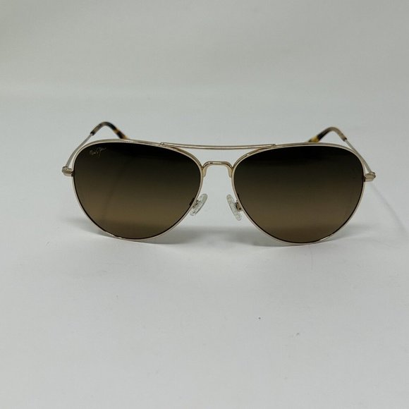 MAUI JIM MAVERICKS MJ264-16 GoldAUTHENTIC Japan Scratched Lenses